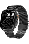 __vg|Siyah|0|grd-milano-siyah-01|Apple Watch 44mm 45mm 46mm 49mm Gordonix Milano Serisi Paraşüt Tokalı Paslanmaz Çelik Hasır Kordon