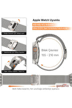 __vg|Titanyum|2|grd-milano-titanyum-03|Apple Watch 44mm 45mm 46mm 49mm Gordonix Milano Serisi Paraşüt Tokalı Paslanmaz Çelik Hasır Kordon