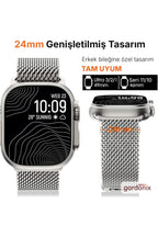 __vg|Titanyum|3|grd-milano-titanyum-04|Apple Watch 44mm 45mm 46mm 49mm Gordonix Milano Serisi Paraşüt Tokalı Paslanmaz Çelik Hasır Kordon