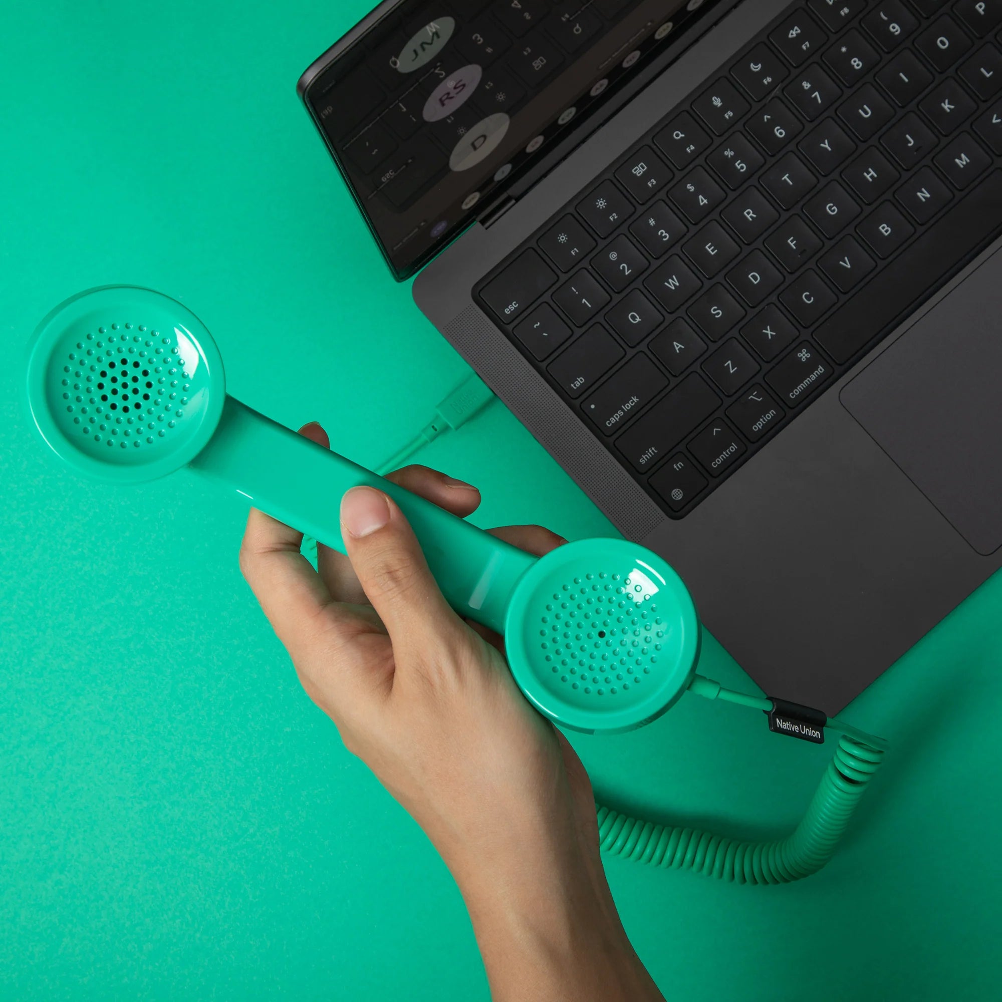 Native Union Pop Phone Retro Telefon Ahizesi - USB-C Destekli, Mikrofonlu ve Hoparlörlü (iPhone, iPad, Samsung S25, Laptop Uyumlu)